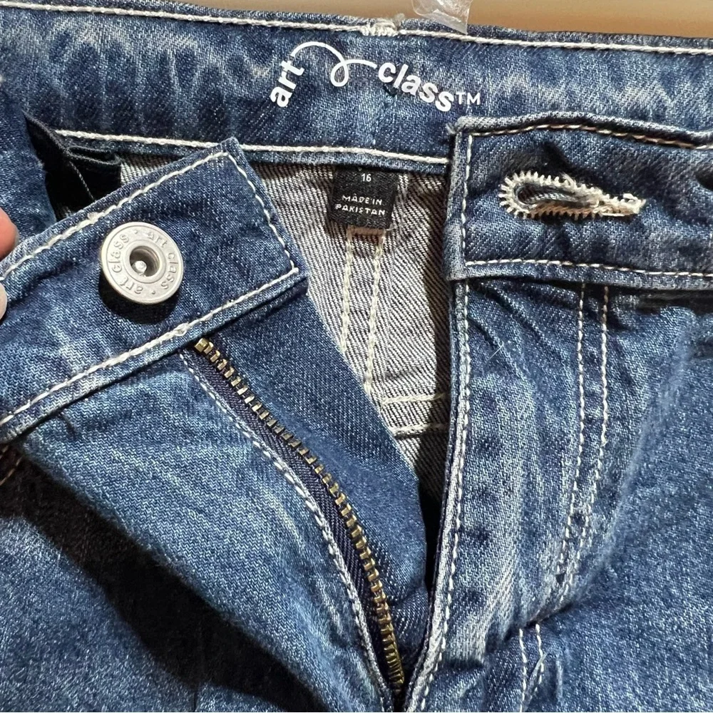 NWT Art Class Girl's Blue Barrel Jeans- Size 16 - Picture 5 of 11